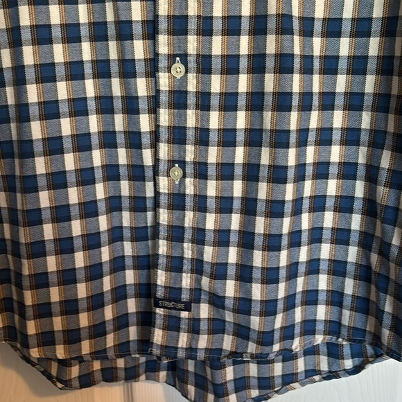 Structure men’s blue and white long sleeve button down flannel shirt size small - Picture 5 of 10